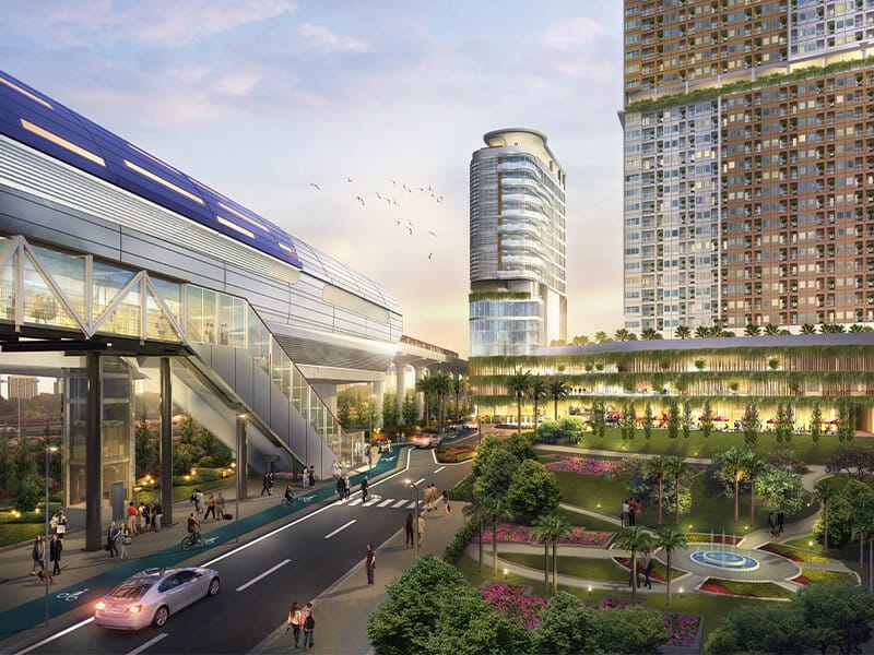 Ilustrasi prinsip utama Transit Oriented Development yang menjelaskan tentang properti TOD di kawasan perkotaan strategis terintegrasi transportasi publik.